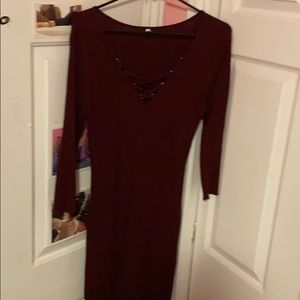Burgundy dress